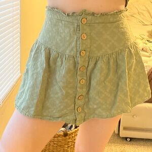 True Craft Textured Green Skirt